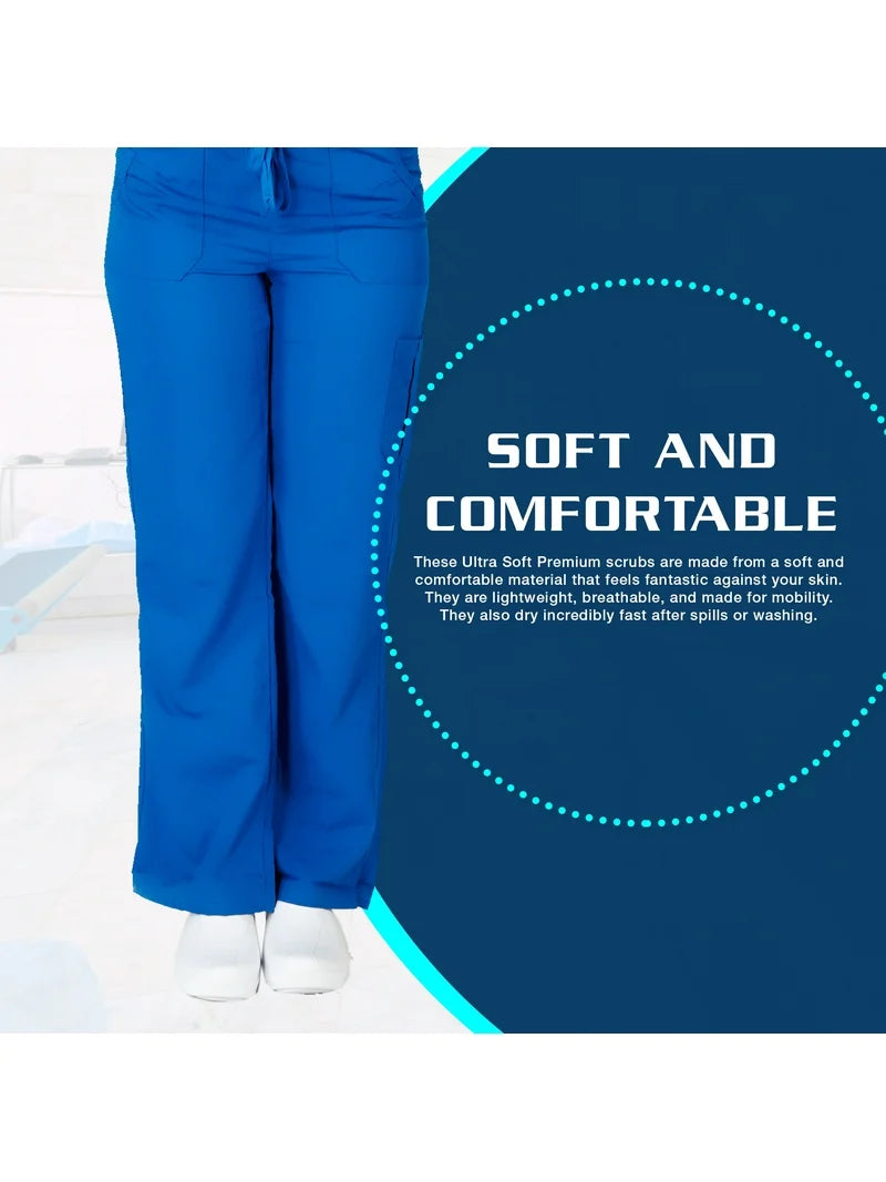 Women’s cargo Pocket Scrub Pant stretch waist 9118 NU
