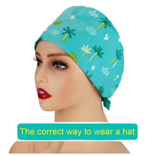 Graphic scrub caps