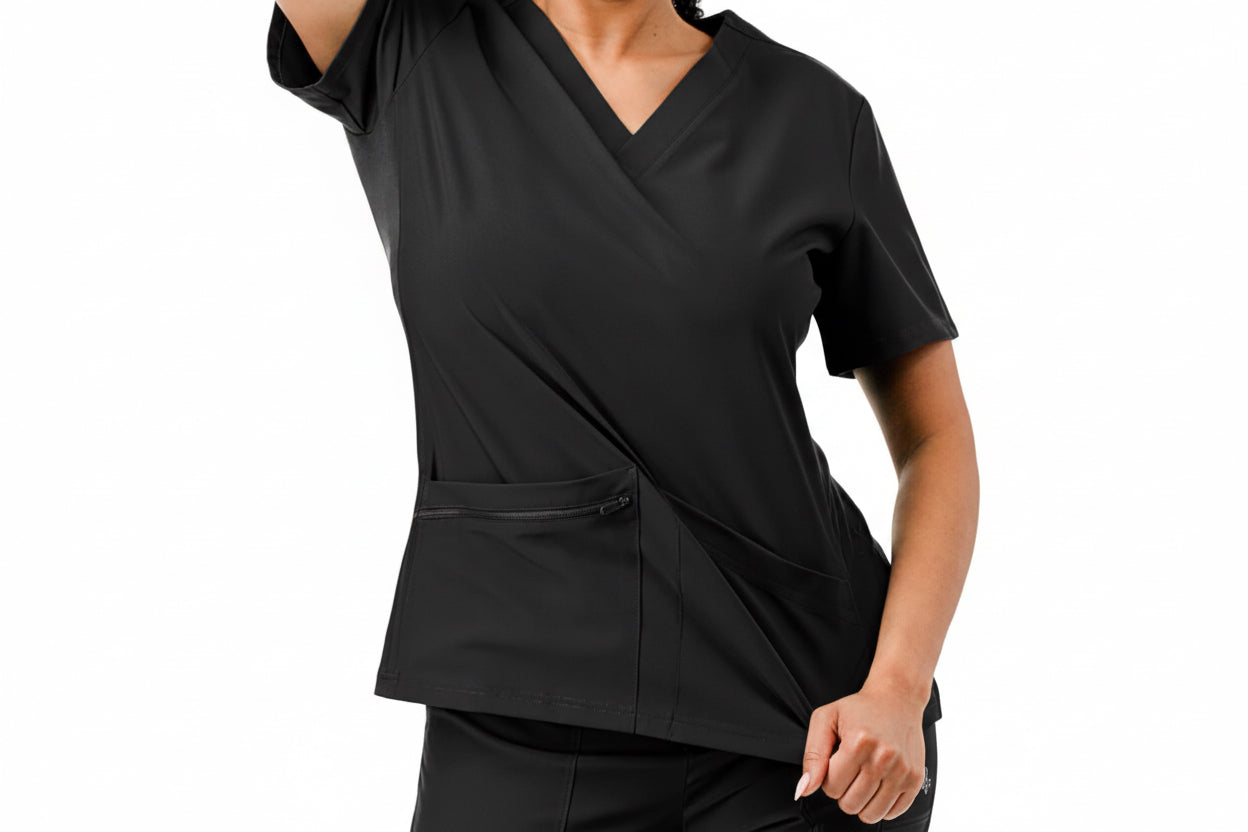 Unisex Ribbed Side Scrub Top
