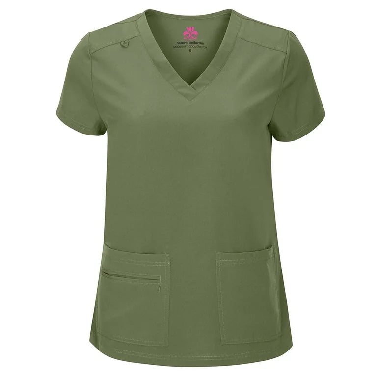 Natural Uniforms Women's Breathable Cool Stretch Fabric Scrub Top