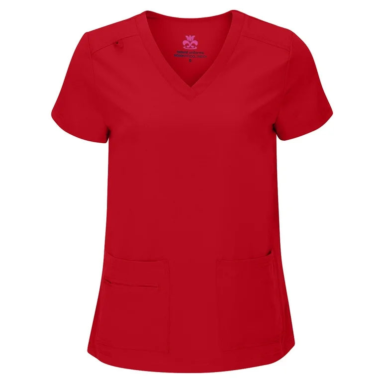 Natural Uniforms Women's Breathable Cool Stretch Fabric Scrub Top