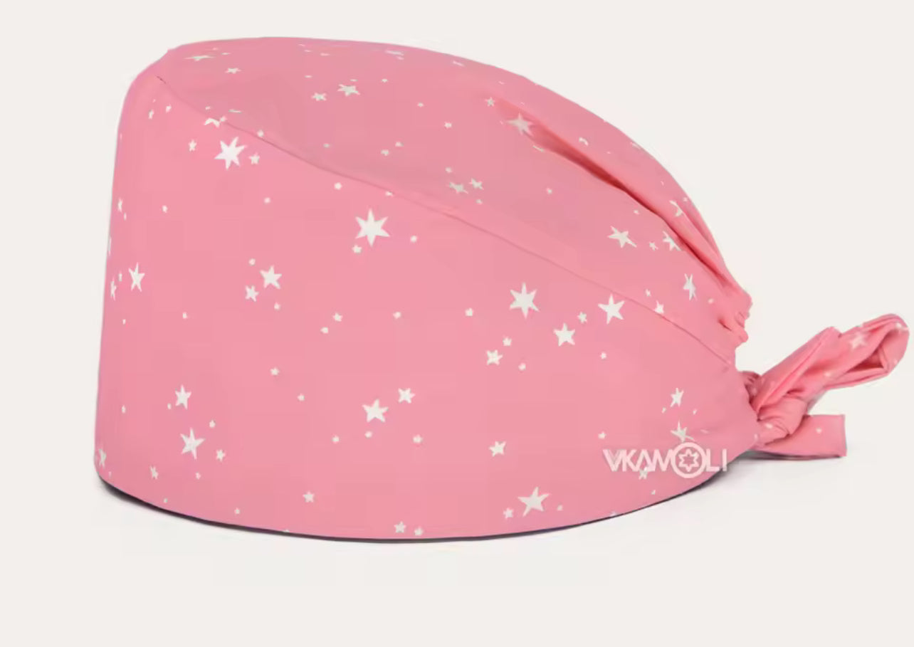 Graphic scrub caps