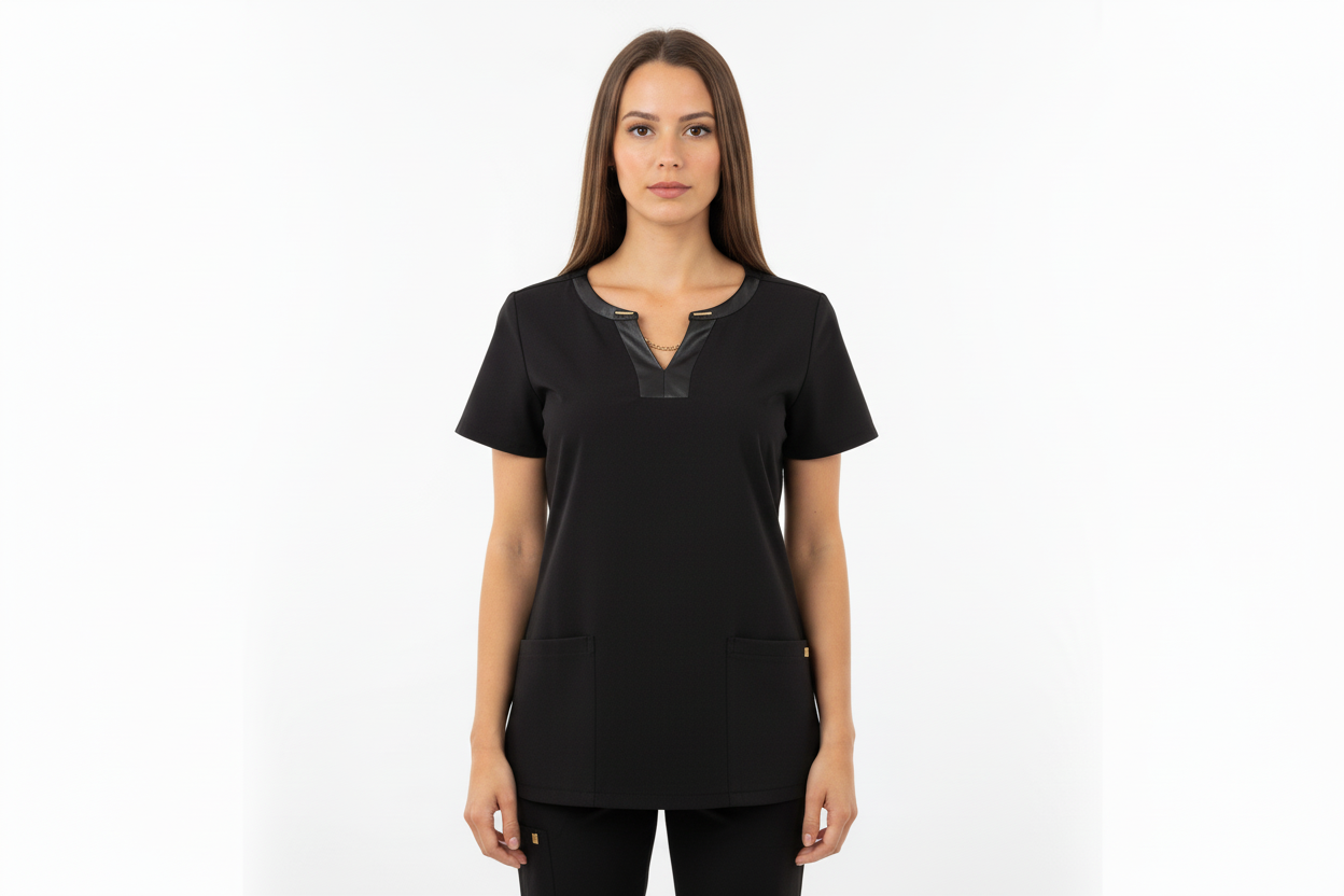 Women’s Leather gold link top