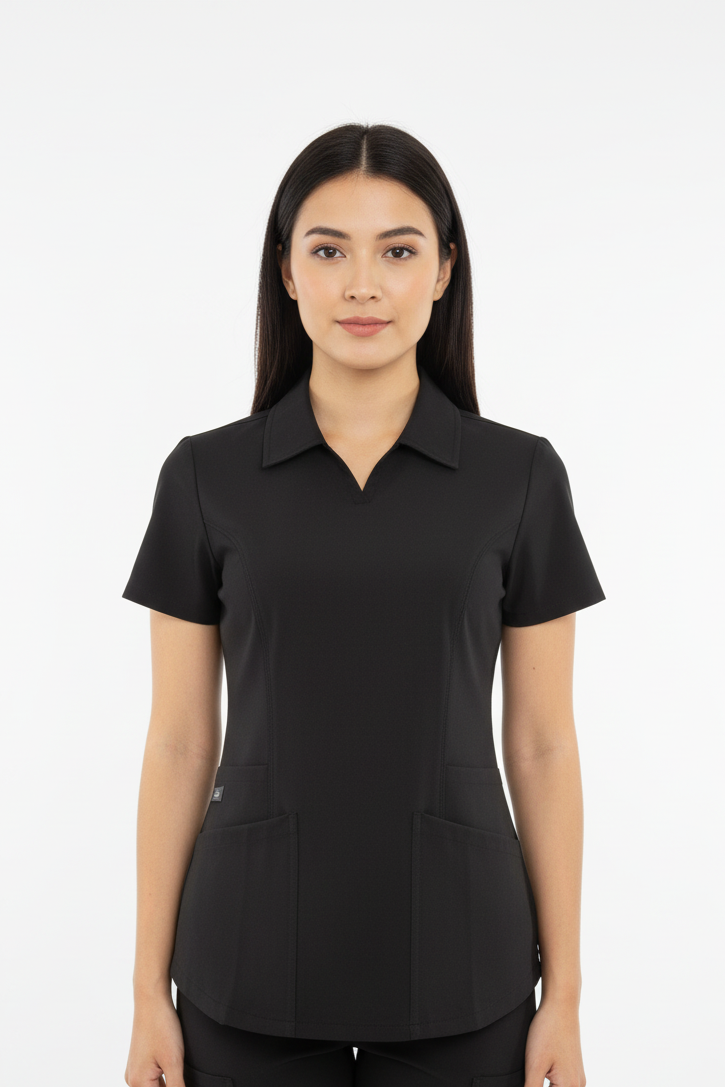 Polo Collar Scrub Top