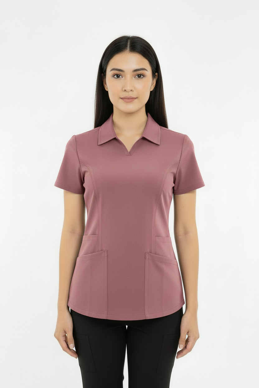 Polo Collar Scrub Top