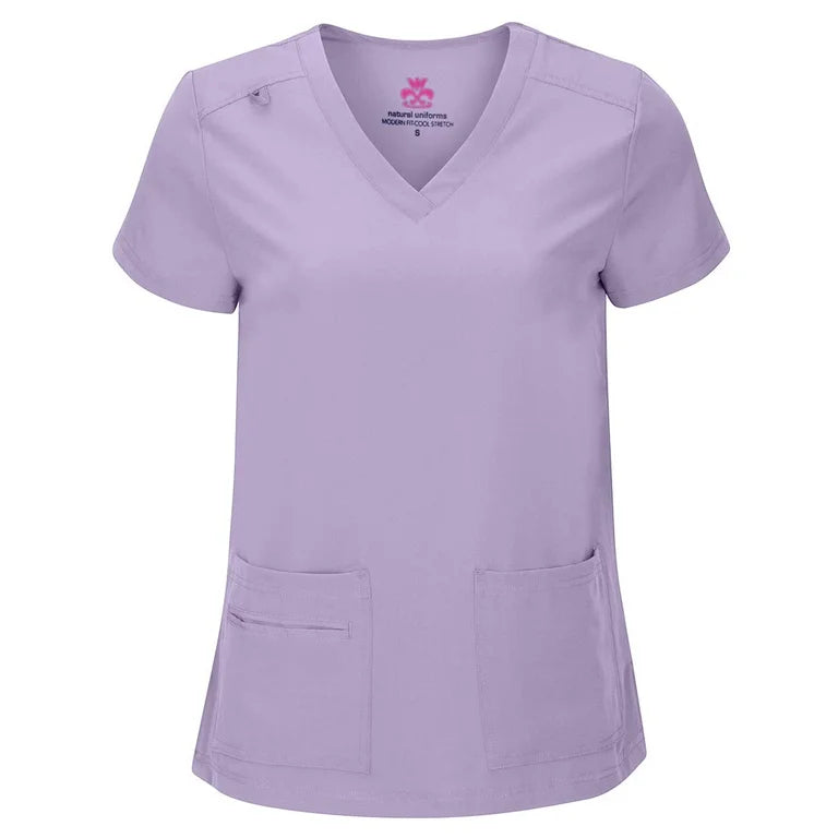 Natural Uniforms Women's Breathable Cool Stretch Fabric Scrub Top
