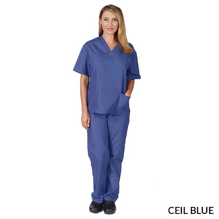 Unisex Traditional cotton Non-stretch Scrub set-Natural Uniforms