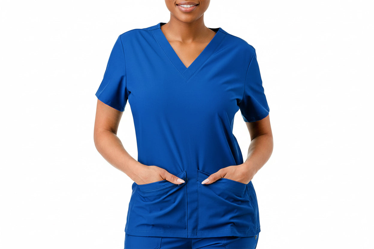 Unisex Ribbed Side Scrub Top