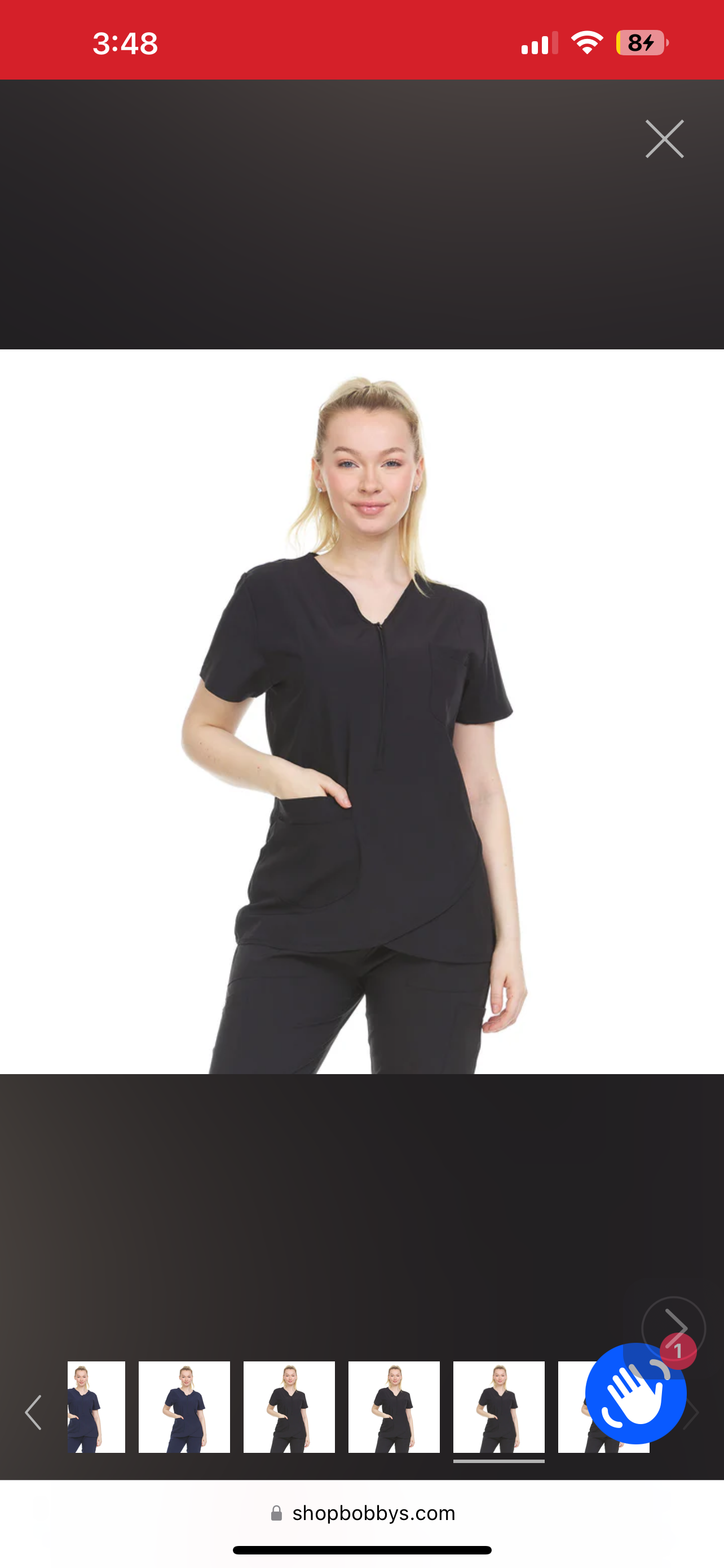 Heal Wear 4-Way Stretch Women's Zippered Tulip Scrub Top