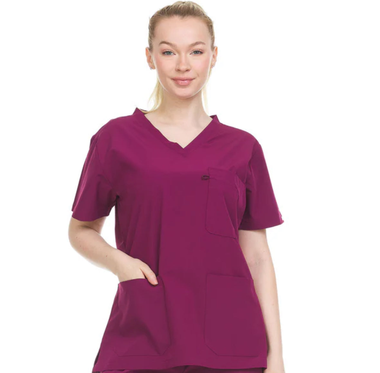 Heal Wear 4-Way Stretch V-Neck Women's Medical Scrub Top