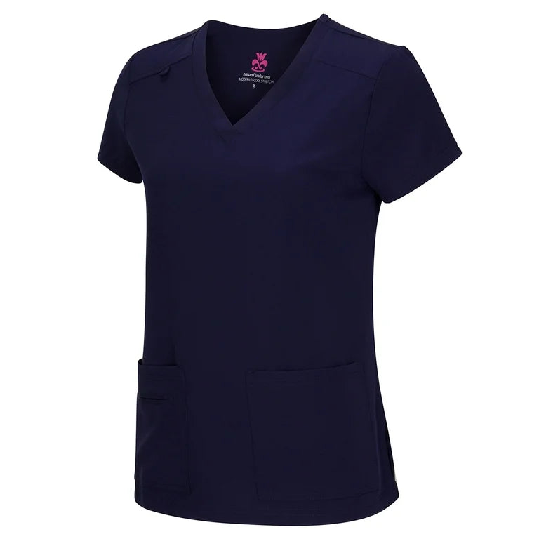 Natural Uniforms Women's Breathable Cool Stretch Fabric Scrub Top
