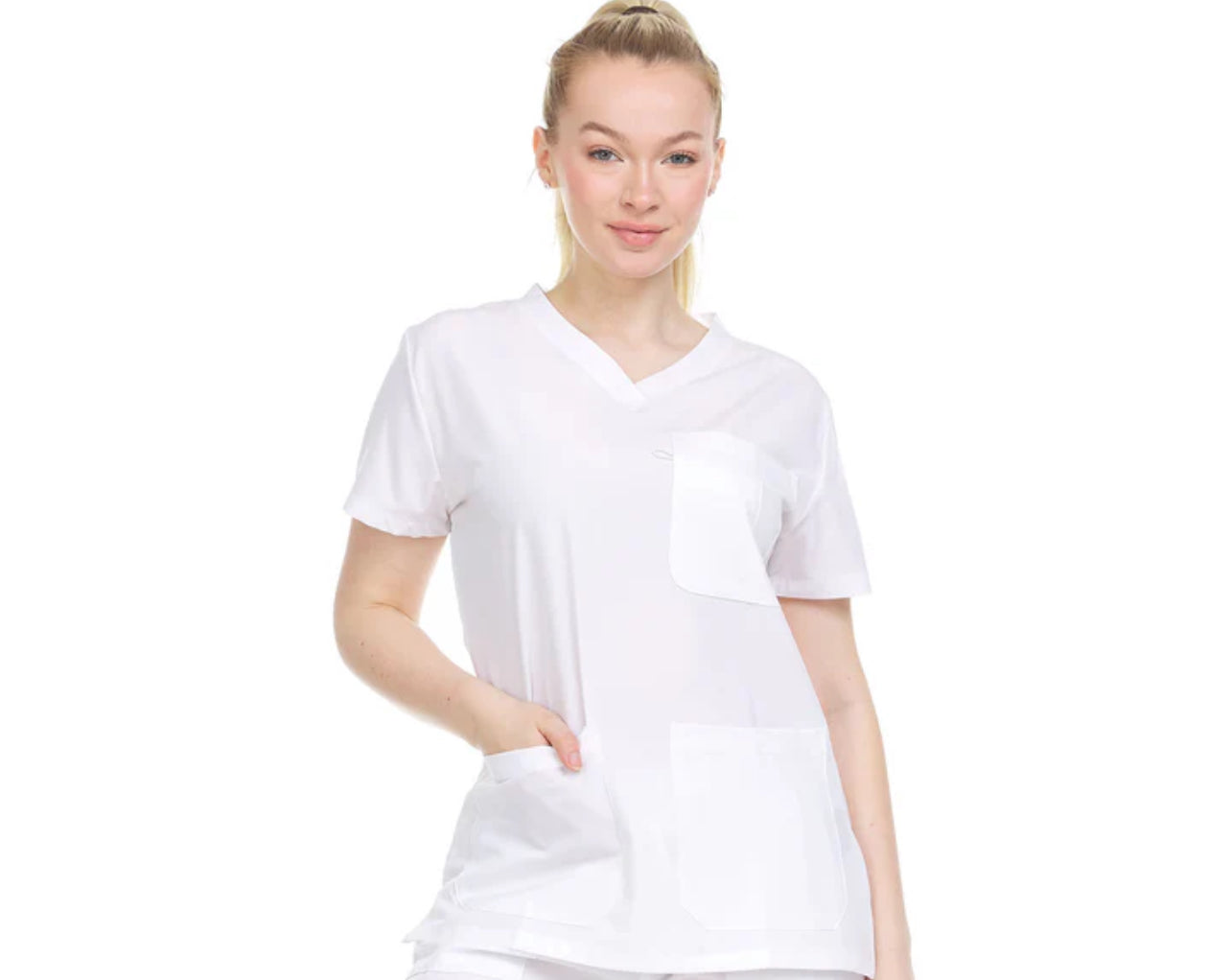 Heal Wear 4-Way Stretch V-Neck Women's Medical Scrub Top