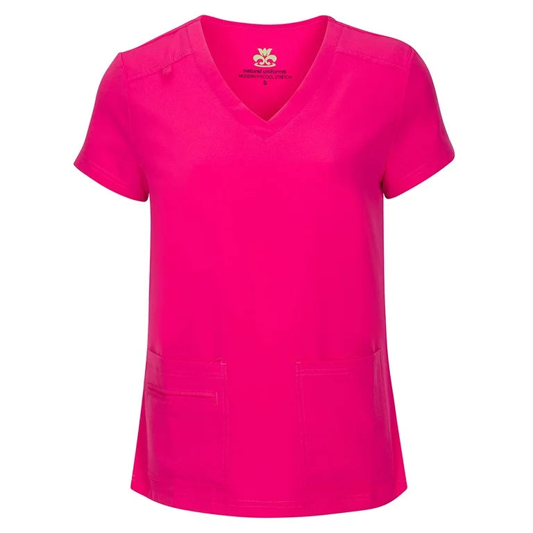 Natural Uniforms Women's Breathable Cool Stretch Fabric Scrub Top