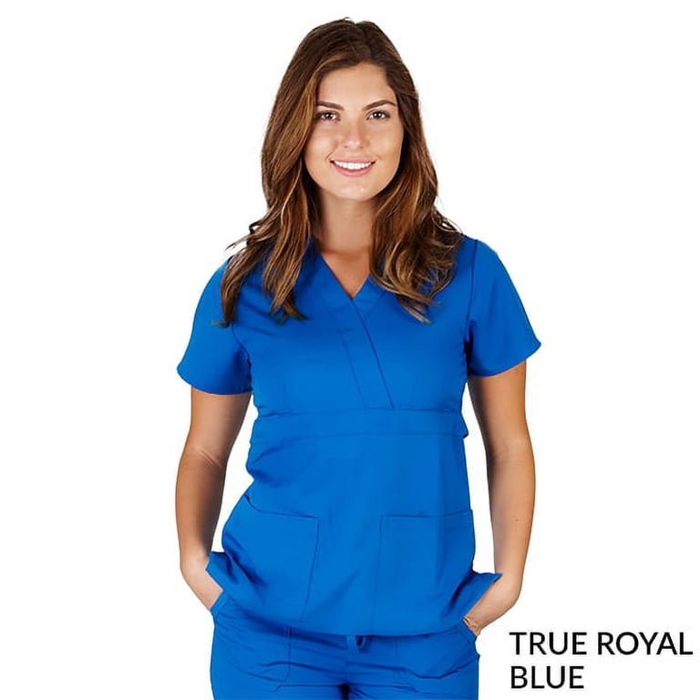 3 Pocket Mock Wrap Top 8115 Super Soft Medical Scrub Top Womans