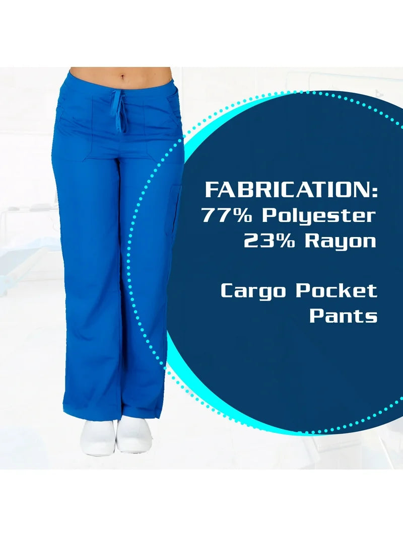 Women’s cargo Pocket Scrub Pant  stretch waist 9118 NU